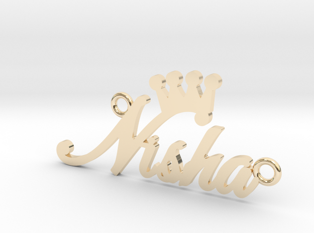 Nisha with Crown Pendant in 14K Yellow Gold