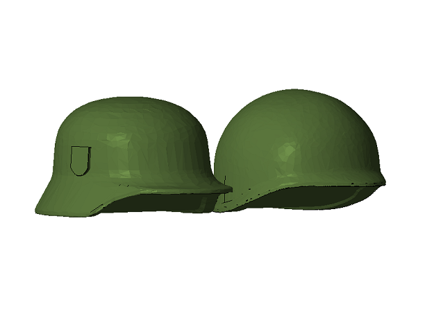 1-87 Scale WW2 Battle Helmets in Tan Fine Detail Plastic