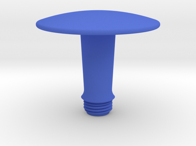 Joystick Stem with convex disc top - short in Blue Processed Versatile Plastic