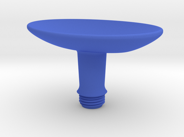 Joystick Stem with concave oval top - short in Blue Processed Versatile Plastic