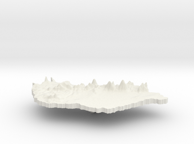 Hungary Terrain Pendant in White Natural Versatile Plastic
