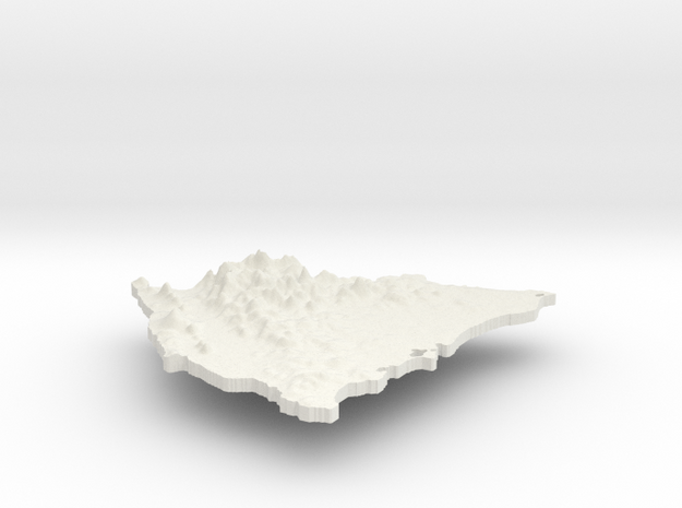 Nicaragua Terrain Pendant in White Natural Versatile Plastic