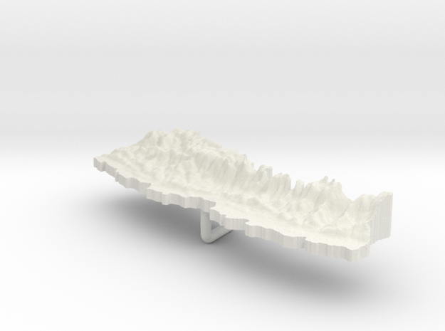 Nepal Terrain Pendant in White Natural Versatile Plastic