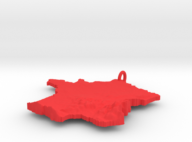 France Terrain Pendant in Red Processed Versatile Plastic
