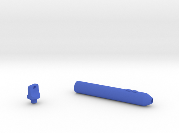 Smooth Marker Pen Grip - large with buttons in Blue Processed Versatile Plastic