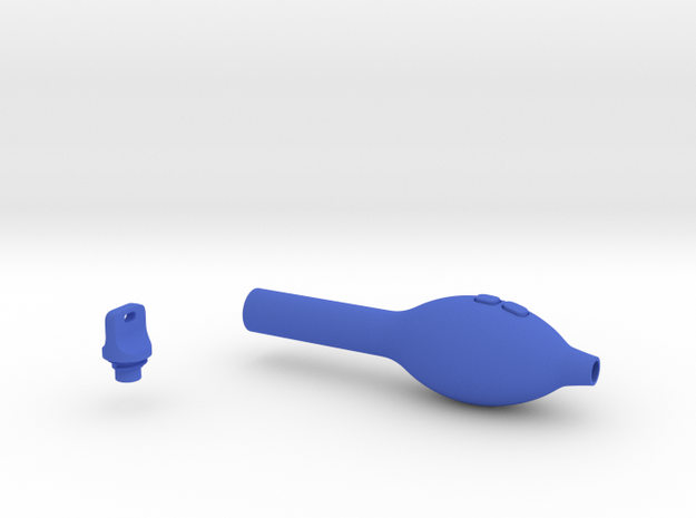 Smooth Bulb Pen Grip - small with buttons in Blue Processed Versatile Plastic