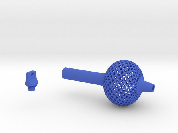 Textured Bulb Pen Grip - large without buttons in Blue Processed Versatile Plastic