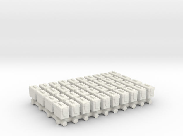 1-87 Scale Medium Ammo - Ammo Boxes x40 in White Natural Versatile Plastic