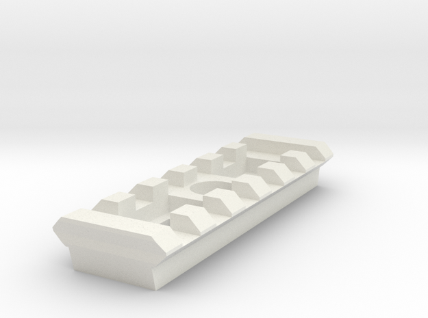Lightweight Picatinny Rail (6-Slots) (Predrilled) in White Natural Versatile Plastic
