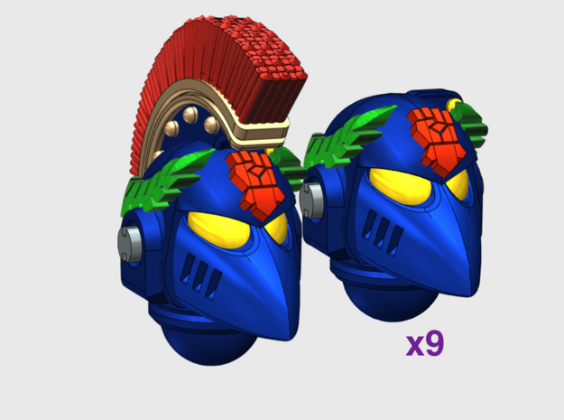 10x Kings Fist - G:6 Crow Laureled Helms (Squad 1) in Tan Fine Detail Plastic