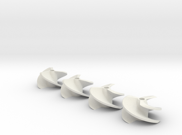 Impeller 3 Blades - 1 Set in White Natural Versatile Plastic