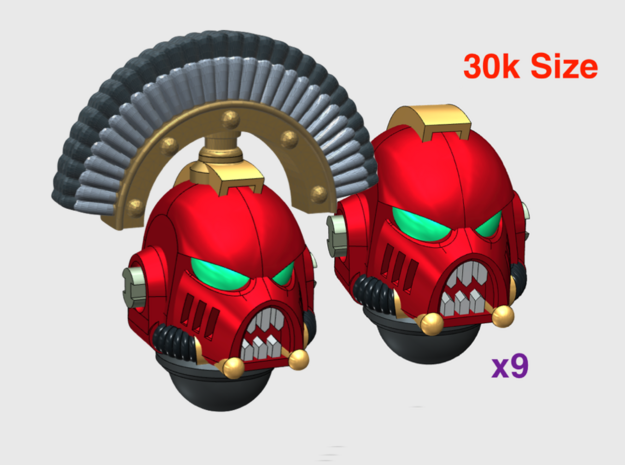 10x Chaos - G:6b Boxer Helms (Squad 3) in Tan Fine Detail Plastic