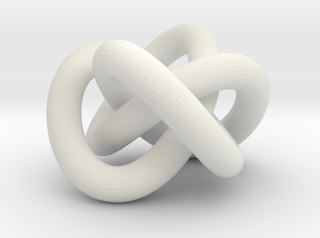 Torus Knot 3 in White Natural Versatile Plastic