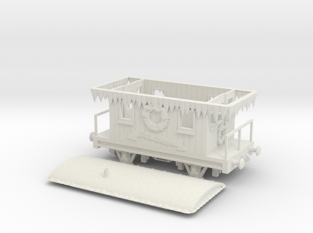 HO/OO Christmas Caboose Chain in White Natural Versatile Plastic