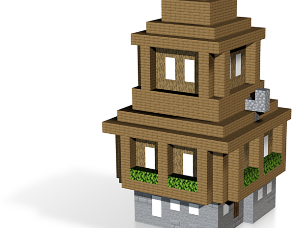 Minecraft Medieval House in Natural Full Color Sandstone