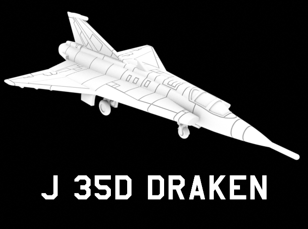 J 35D Draken (Clean) in White Natural Versatile Plastic: 1:200