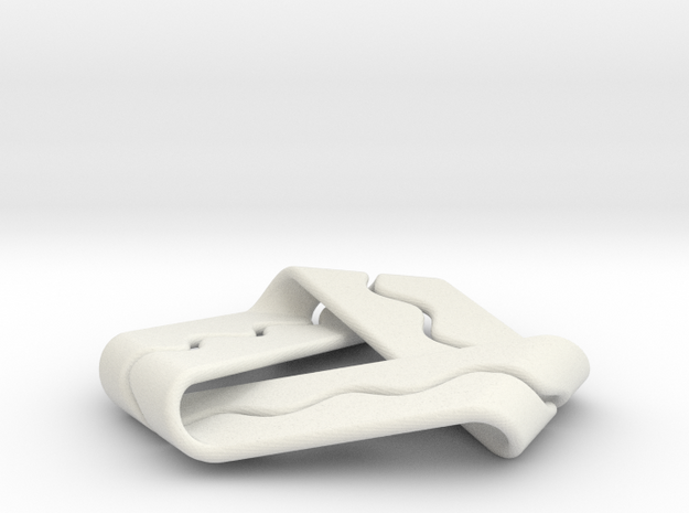Mobius Strip with Sinusoid Channel in White Natural Versatile Plastic