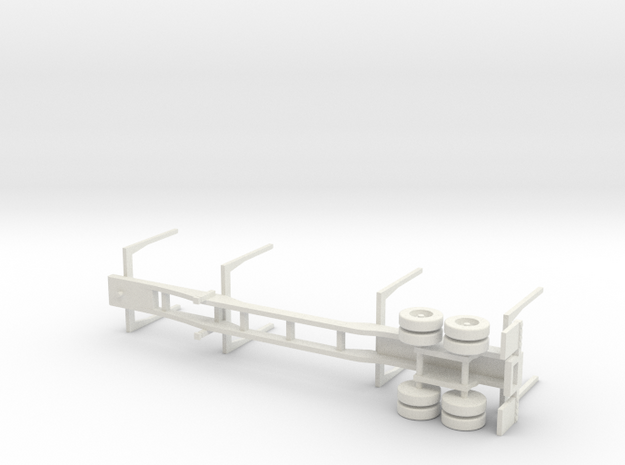 NEW!! 1:160/N-Scale US 2-Axle Log Trailer in White Natural Versatile Plastic