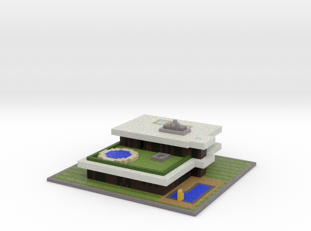Minecraft Modern House in Natural Full Color Sandstone