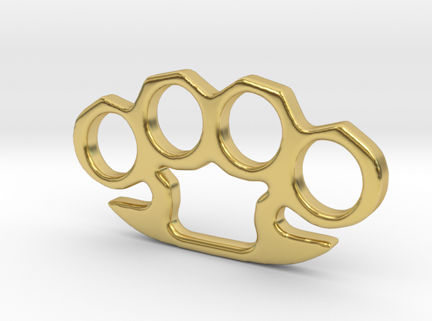 Brass Knuckles Charm Pendant in Polished Brass