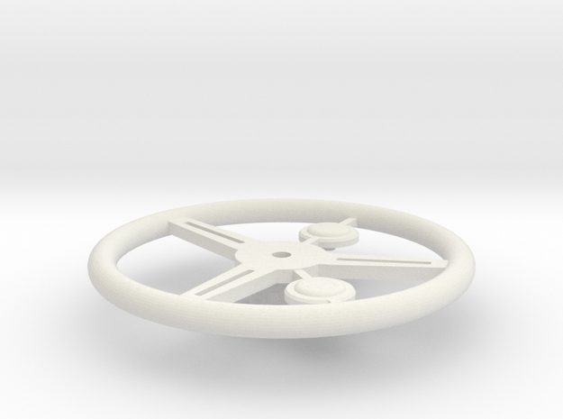 1:10 Classic 3-Spoke Steerring Wheel Type302 in White Natural Versatile Plastic
