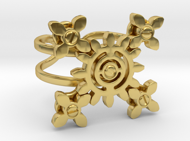 Steampunk gears in Polished Brass