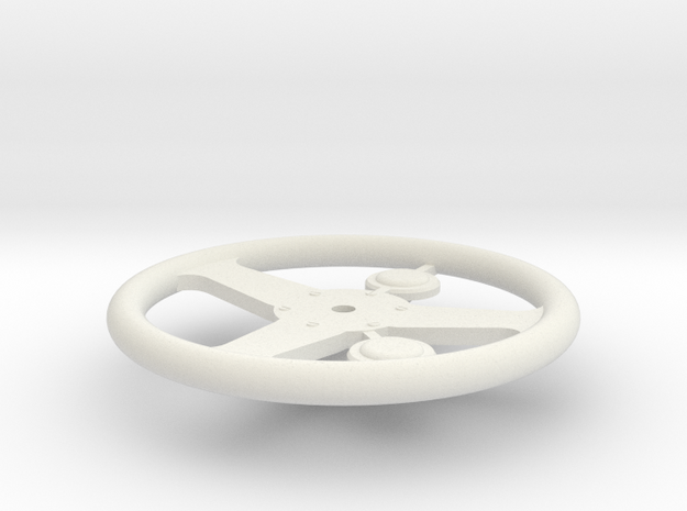 1:10 3-Spoke Steerring Wheel Type301 in White Natural Versatile Plastic