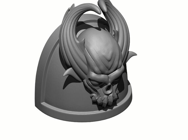 10x Gen:4 - Demon Skull Shoulder Pad - Plain in Tan Fine Detail Plastic