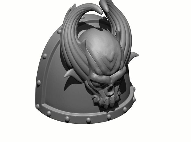 10x Gen:7 Demon Skull Shoulder Pad - Rivet in Tan Fine Detail Plastic