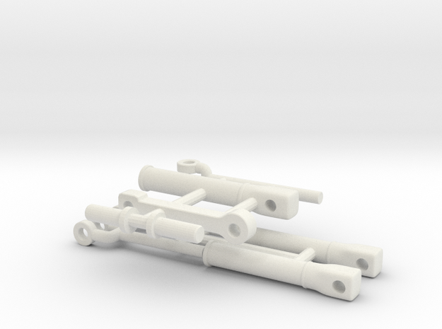 1/64 Wheel Loader-small frame-long reach-cylinders in White Natural Versatile Plastic
