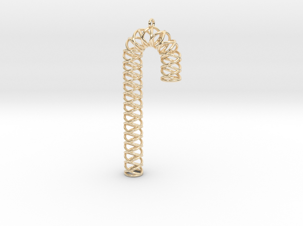 Candy Cane,74mm in 14k Gold Plated Brass