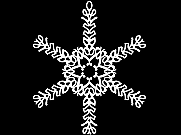 Barrie snowflake ornament in White Natural Versatile Plastic