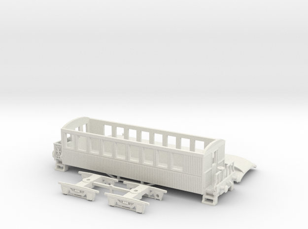 HO/OO TUGS Observatory Coach V2 Chain in White Natural Versatile Plastic