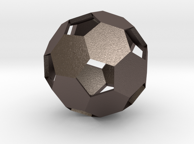 Soccer Ball in Polished Bronzed Silver Steel