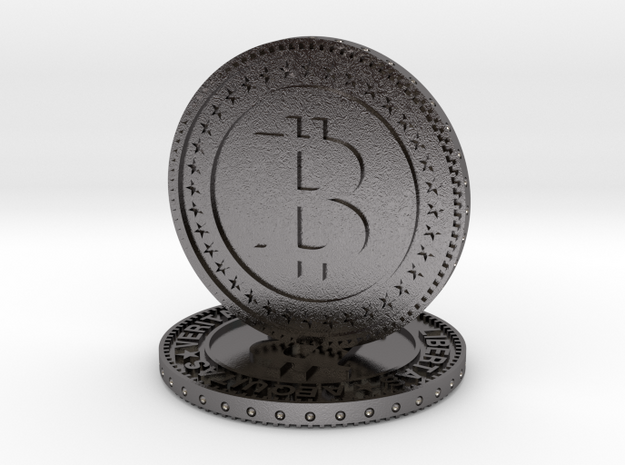 Sculpture bitcoin in Processed Stainless Steel 316L (BJT)