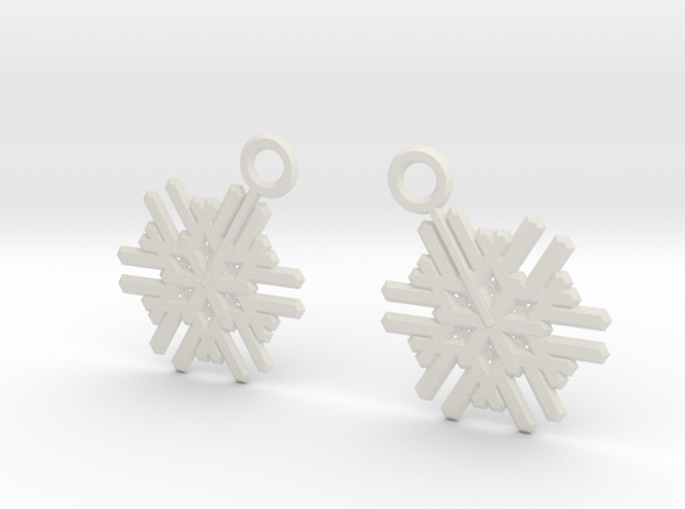 Snowflake Earrings in White Natural Versatile Plastic