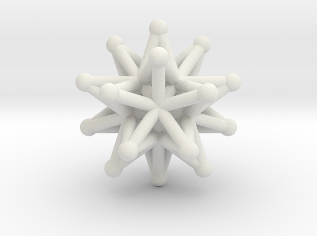 Stellated icosahedron in White Natural Versatile Plastic