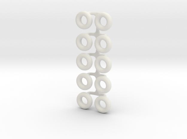 1/64 16in Implement tire in White Natural Versatile Plastic