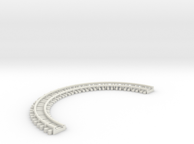 mine train curved track 180° r=75mm banked in White Natural Versatile Plastic: 1:87 - HO