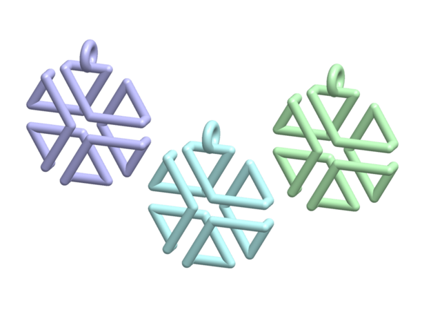 Infinity hexagon pendent / Key chain in White Natural Versatile Plastic