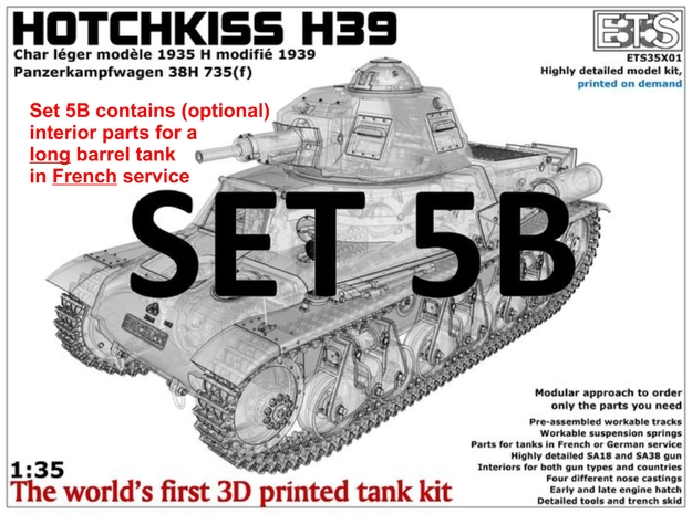 ETS35X01 Hotchkiss H39 - Set 5 option B - SA38 in Tan Fine Detail Plastic