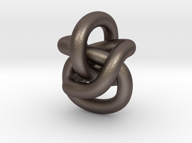 Pendant Continuous Knot in Polished Bronzed Silver Steel