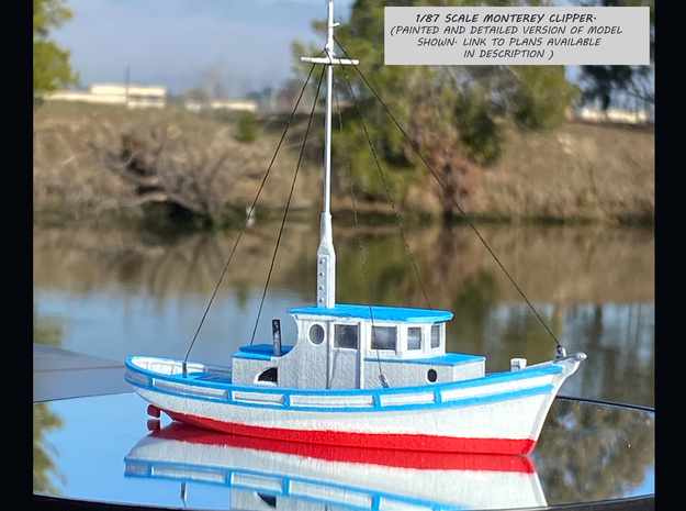 HO scale Fishing Boat  in White Processed Versatile Plastic
