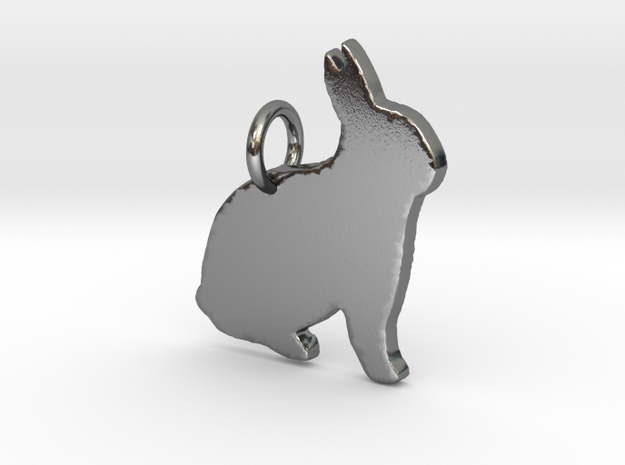 Bunny Pendant in Polished Silver