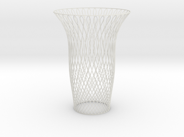 Vase double swirl in White Natural Versatile Plastic