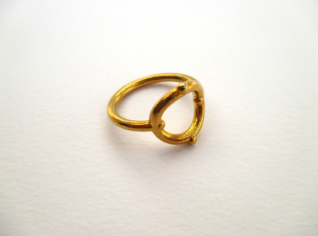 mini icon ring in Natural Brass