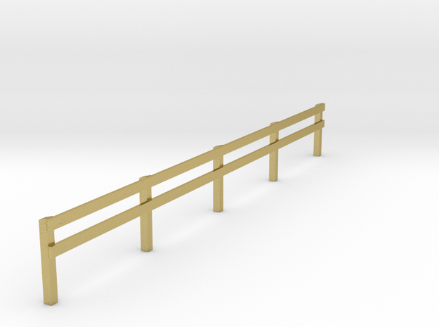 VR Post and 2 Rail Fence BRASS 1:87 Scale in Natural Brass