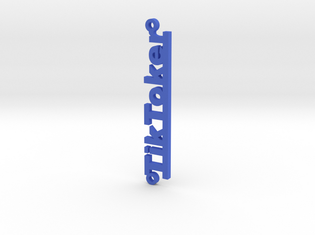 Tiktoker Pendant in Blue Processed Versatile Plastic: Medium