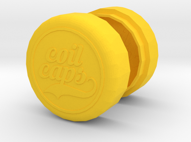 COIL CAPS in Yellow Smooth Versatile Plastic