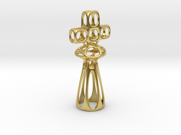 Chess king in Polished Brass